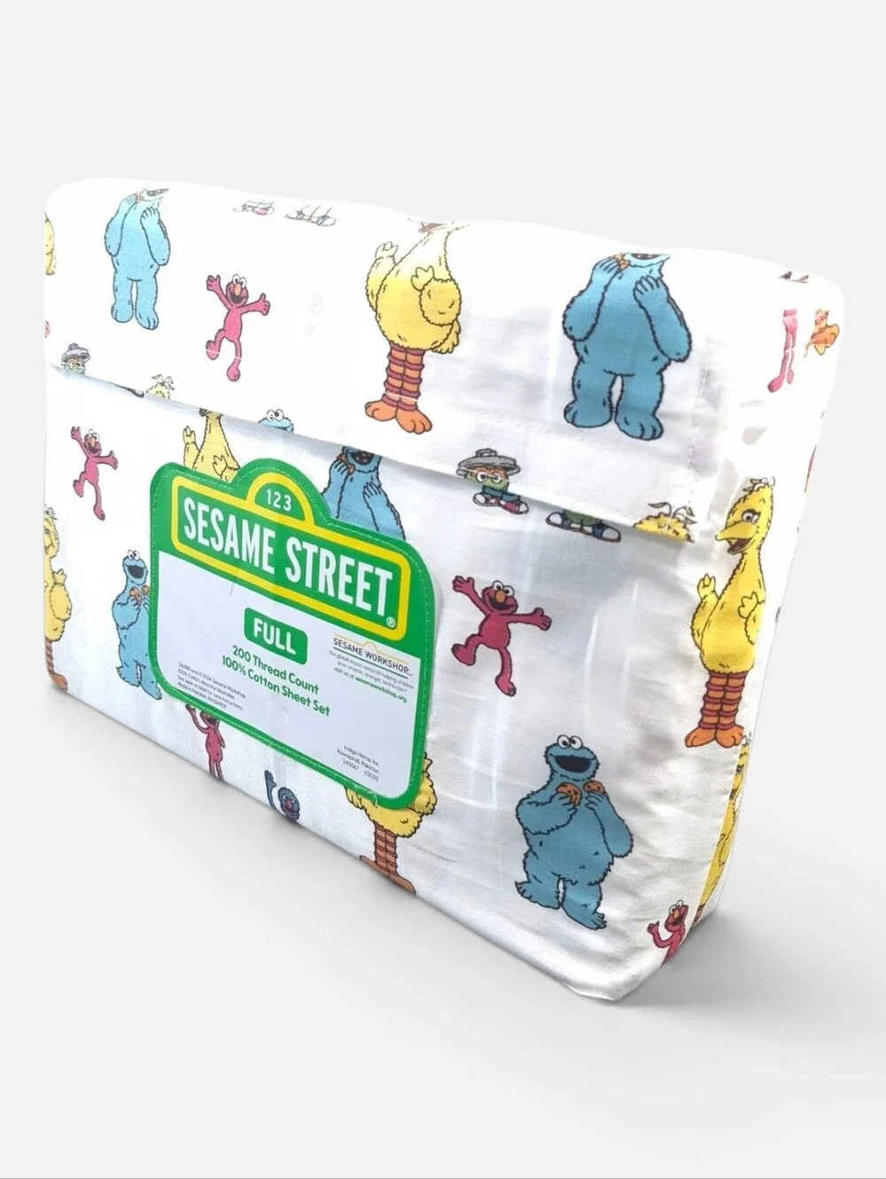 Sesame Street 4-piece FULL Sheet Set 100% Cotton 200 Thread Count Monsters - NEW
